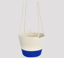 Load image into Gallery viewer, Mia Melange Hanging Planter Small – Blue Block
