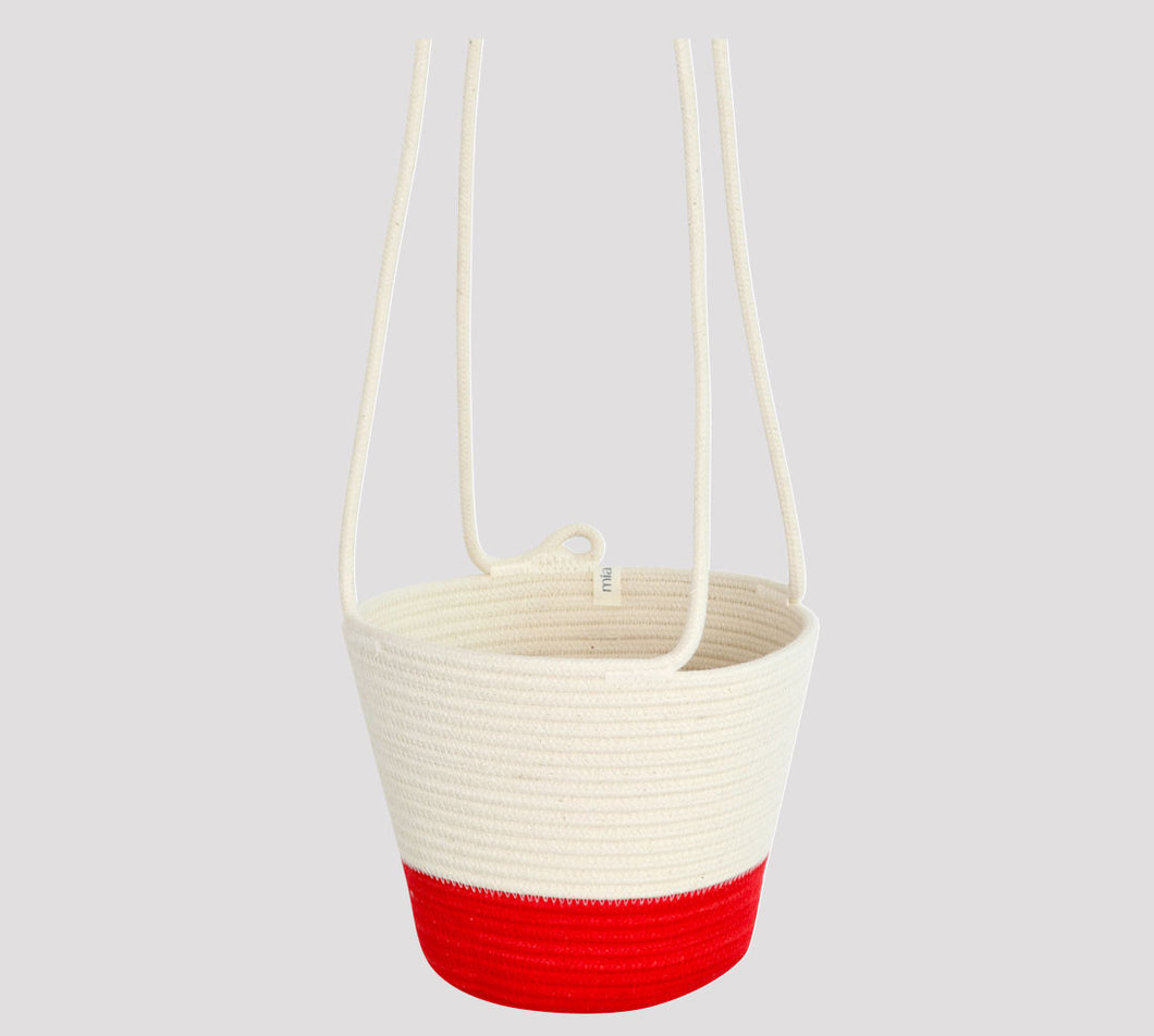 Mia Melange Hanging Planter Small – Red Block
