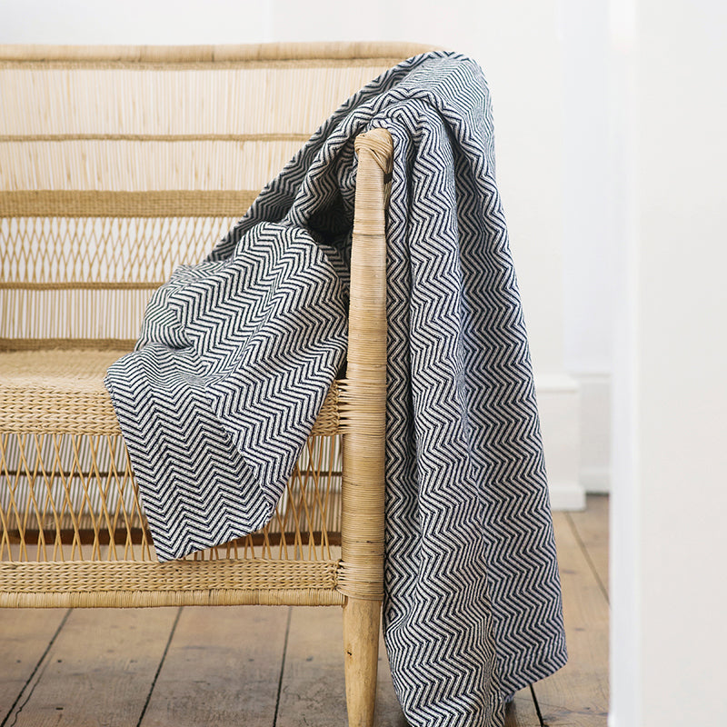 Mungo Makuba Blanket/Throw (Midnight)